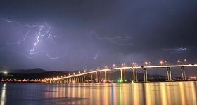 Lightning over Hobart
